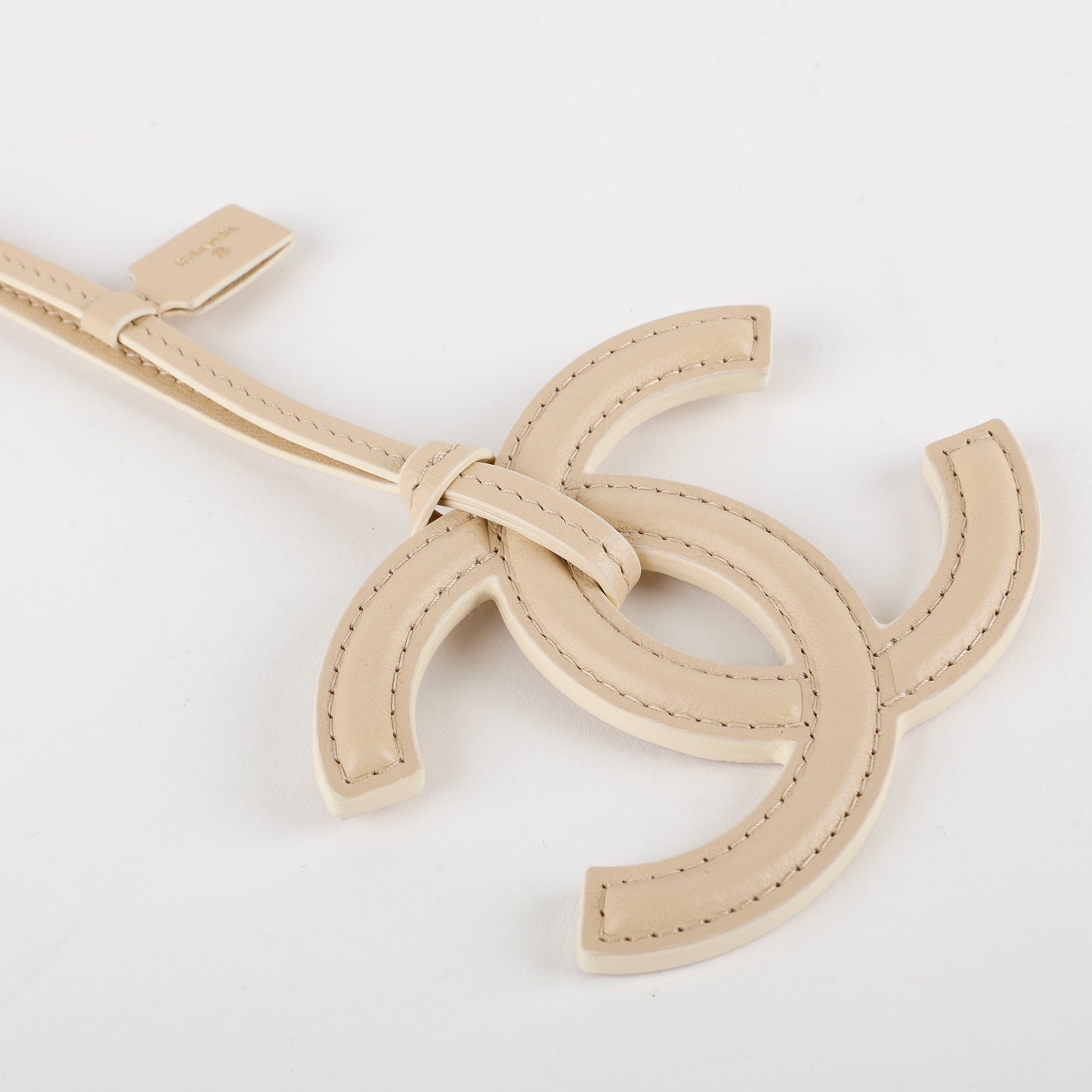 Bag Charm, Beige Lambskin