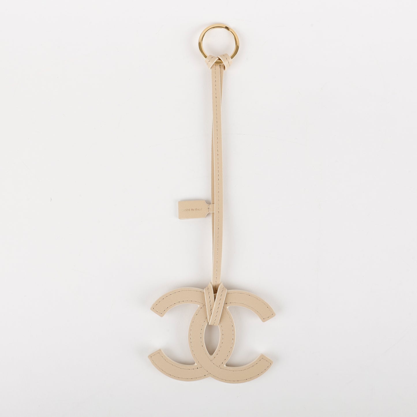 Bag Charm, Beige Lambskin