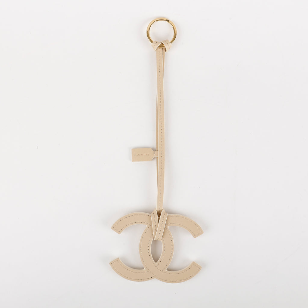 Bag Charm, Beige Lambskin