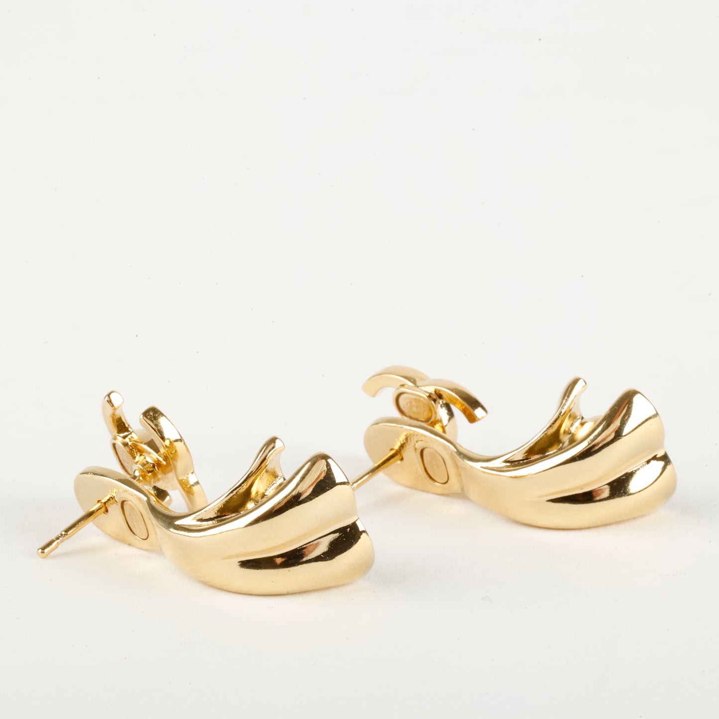 2 Way Gold CC Stud Earrings