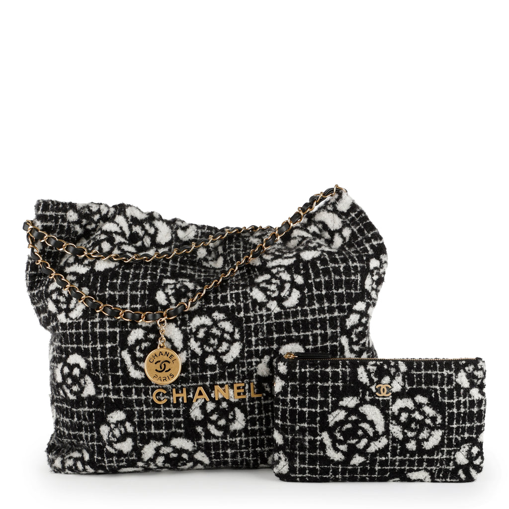 Medium 22 Camellia, Black White Cashmere