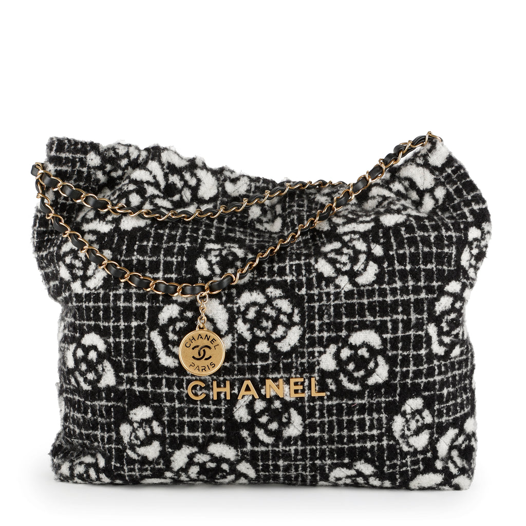 Medium 22 Camellia, Black White Cashmere