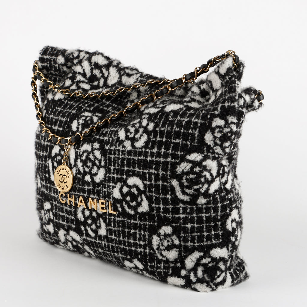 Medium 22 Camellia, Black White Cashmere