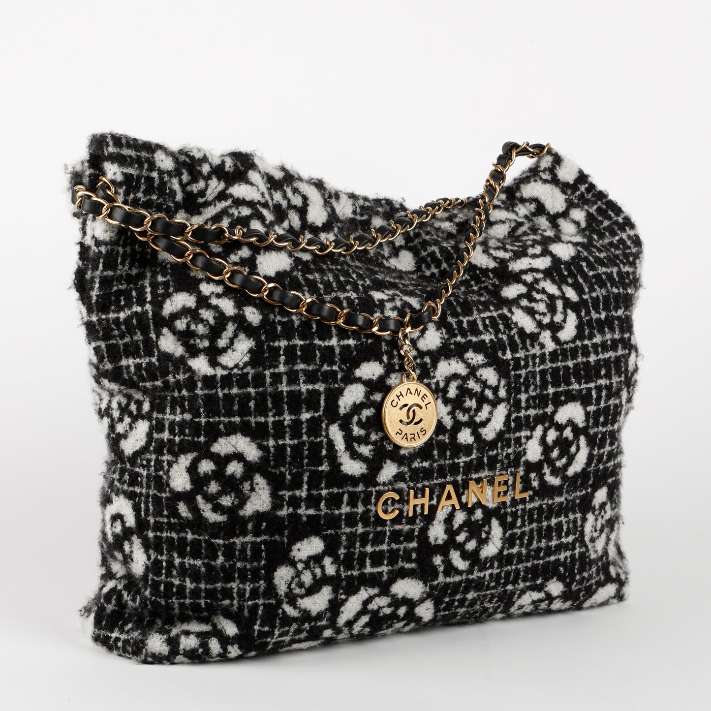 Medium 22 Camellia, Black White Cashmere