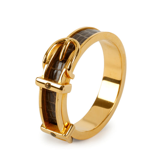 Scarf Ring Buckle, Gold/Black