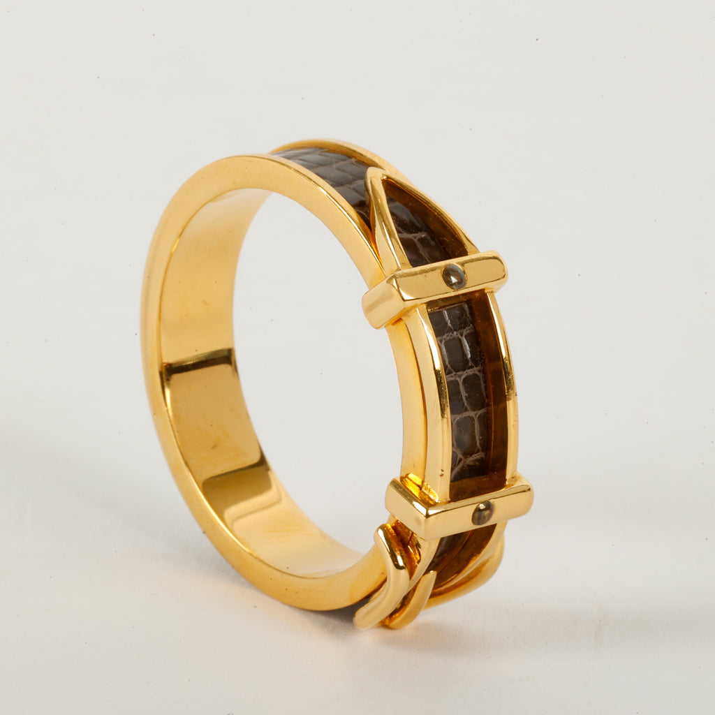 Scarf Ring Buckle, Gold/Black
