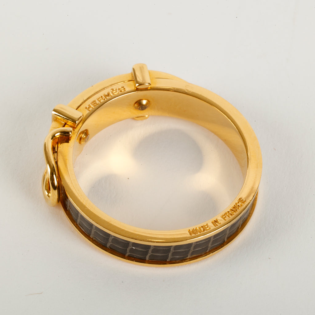 Scarf Ring Buckle, Gold/Black
