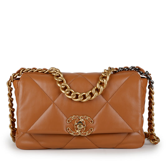 Small 19, Caramel Lambskin