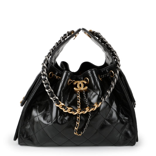 Small 25, Black Calfskin