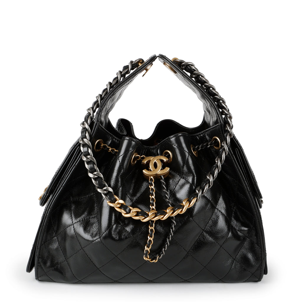 Small 25, Black Calfskin