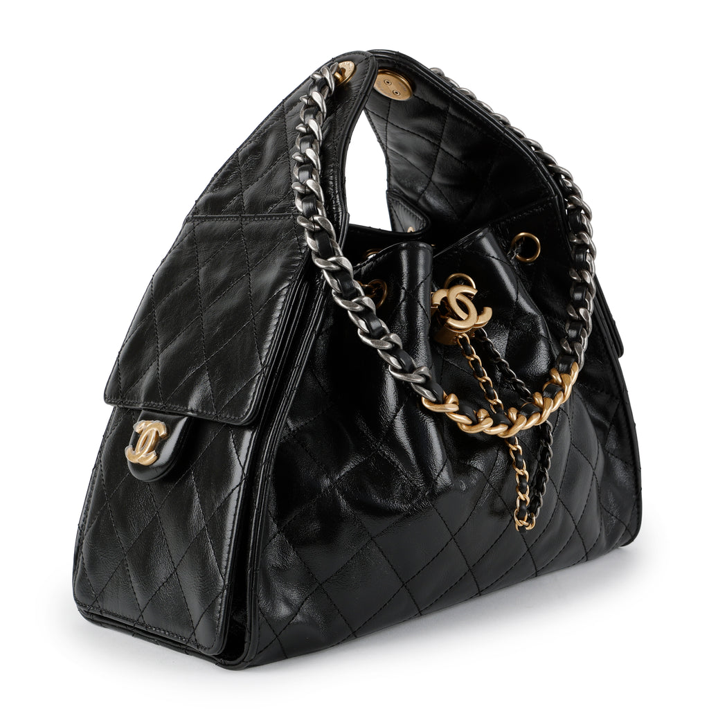 Small 25, Black Calfskin