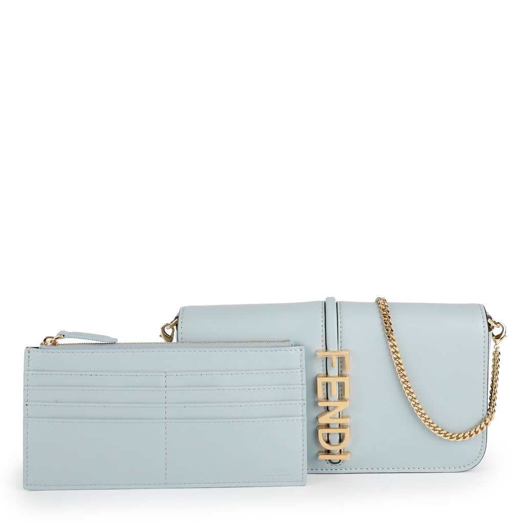 Fendigraphy Wallet on Chain, Light Blue