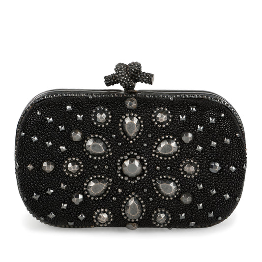 Box Knot Clutch, Embellished Stingray