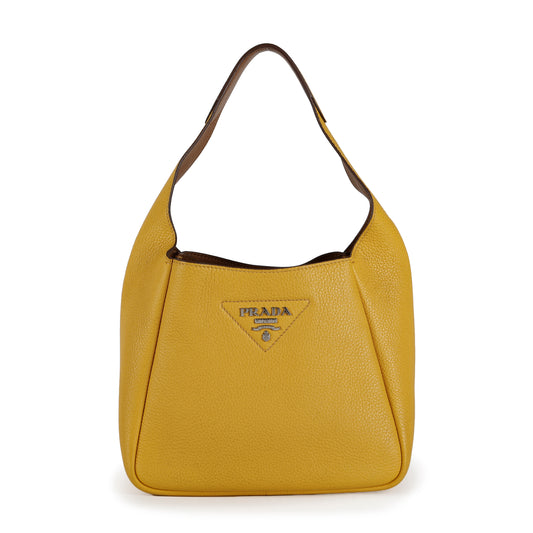 Small Vitello Daino Hobo Yellow