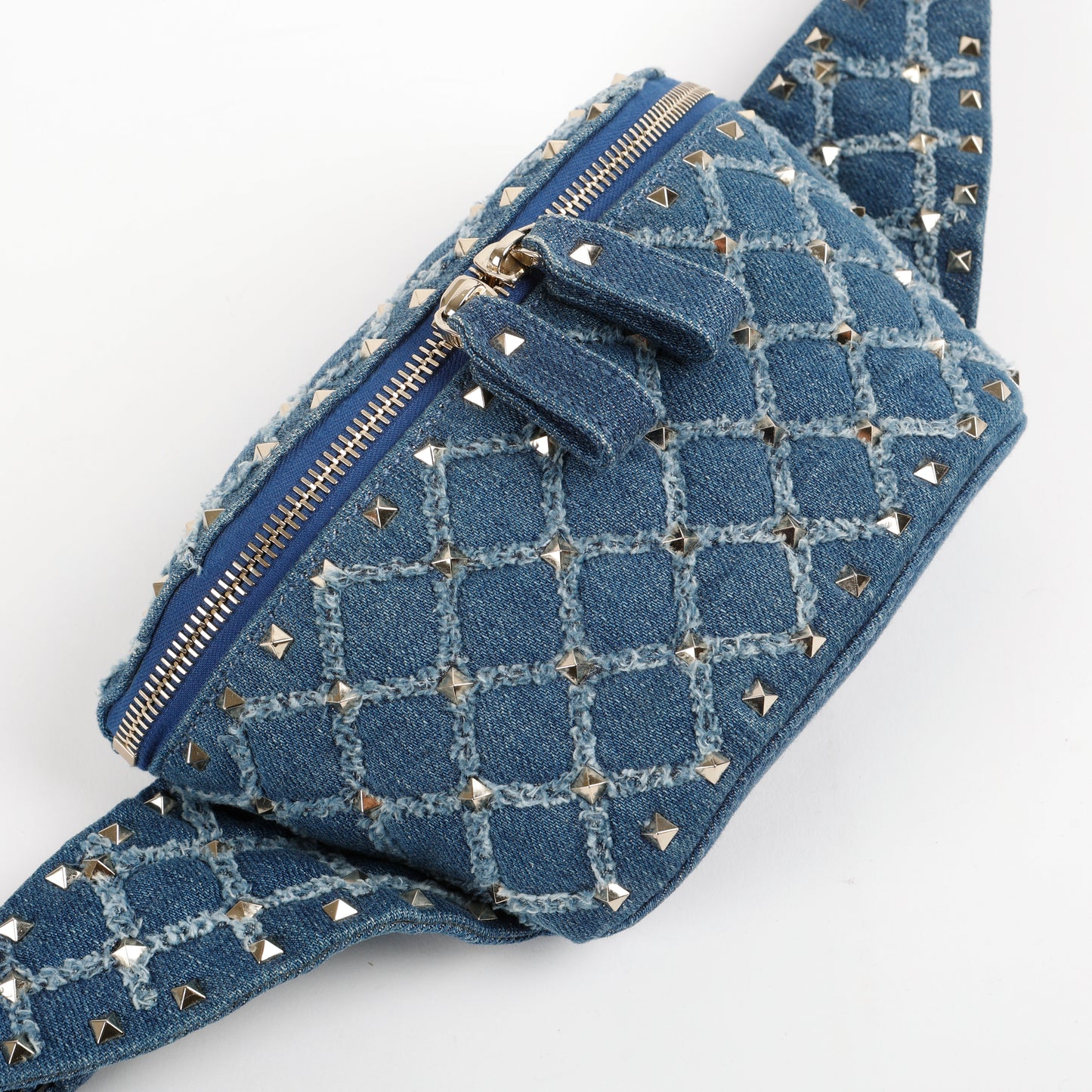Rockstud Spike Belt Bag Quilted Denim