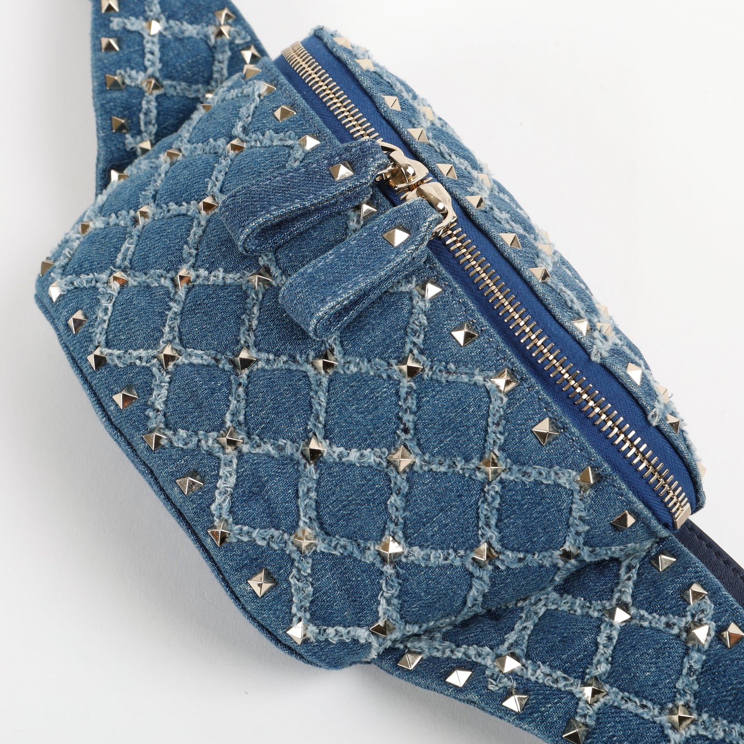 Rockstud Spike Belt Bag Quilted Denim
