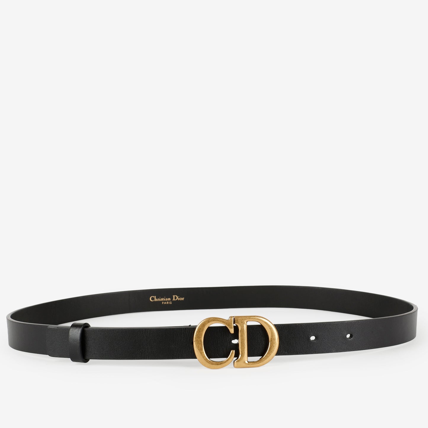CD Calfskin Belt, Black Size: 80 (US 4-6)