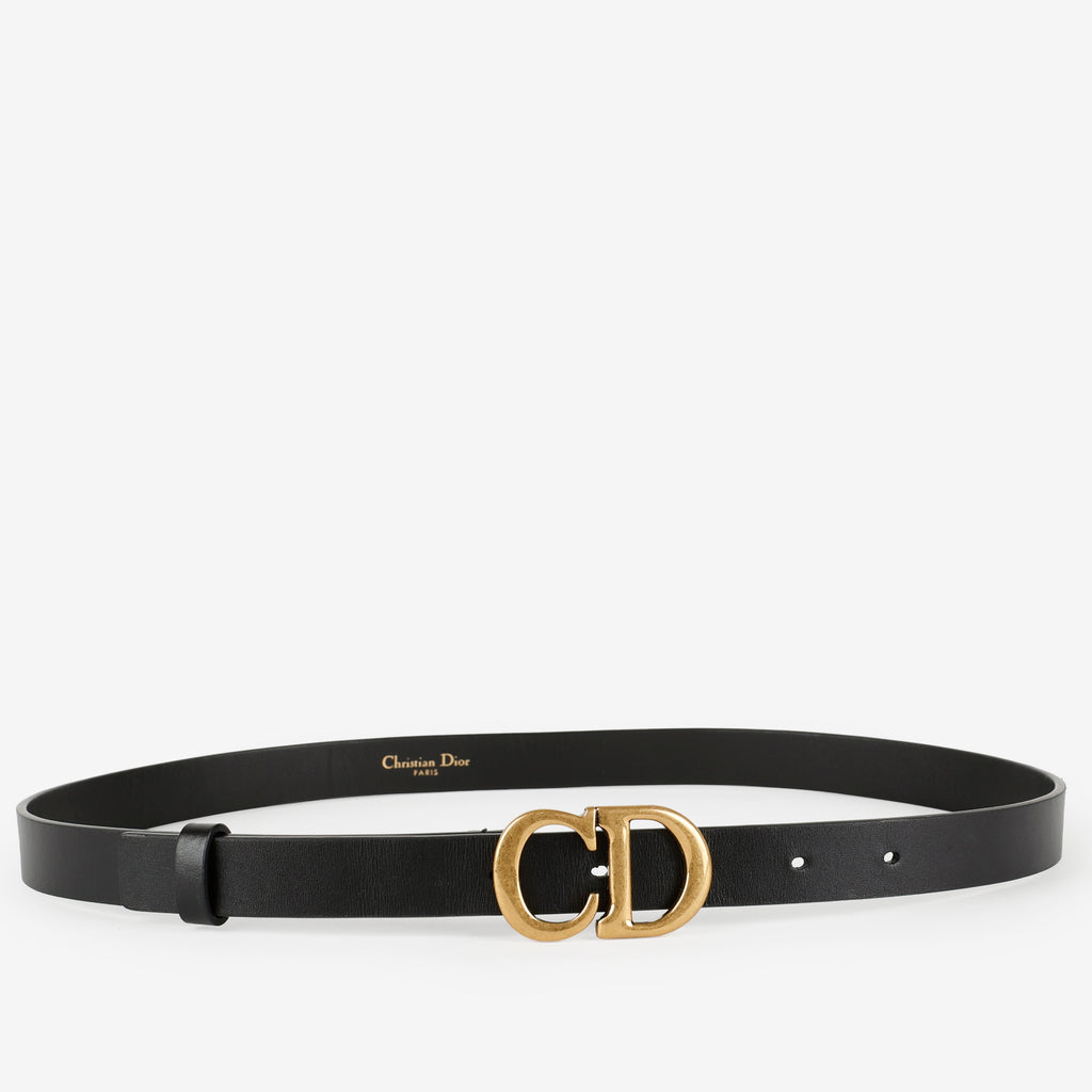 CD Calfskin Belt, Black Size: 80 (US 4-6)