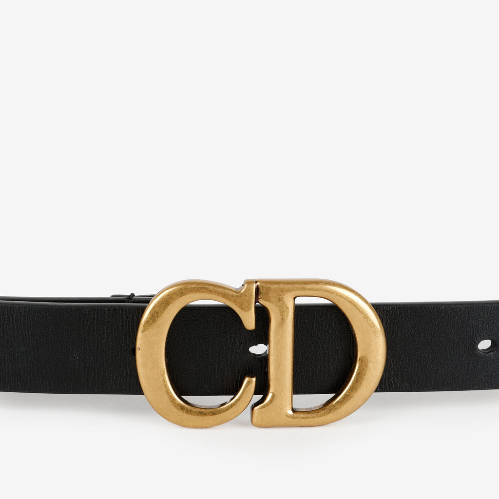 CD Calfskin Belt, Black Size: 80 (US 4-6)