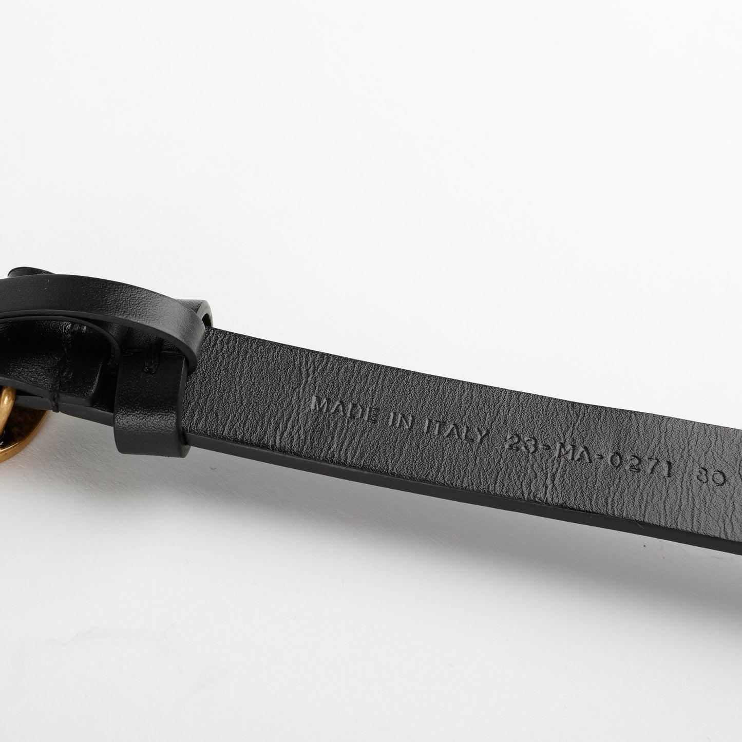 CD Calfskin Belt, Black Size: 80 (US 4-6)