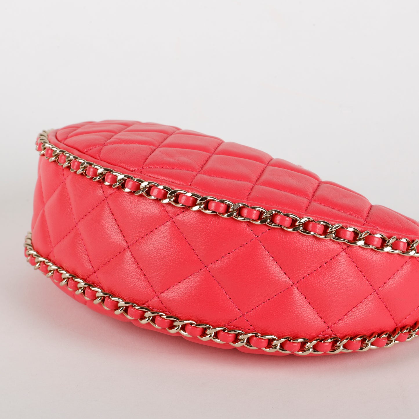 Chain Around Hobo, Pink Lambskin