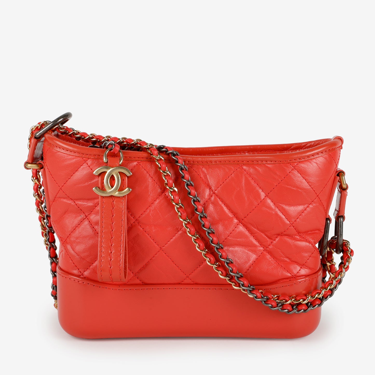 Small Gabrielle, Coral Aged Calfskin