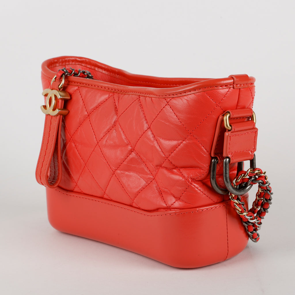 Small Gabrielle, Coral Aged Calfskin