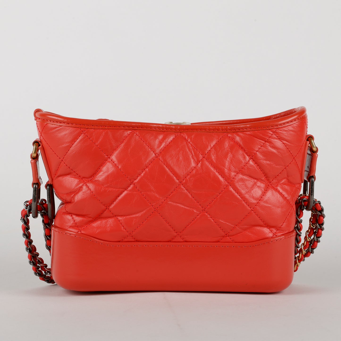 Small Gabrielle, Coral Aged Calfskin