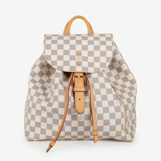 Sperone Backpack, Damier Azur Rose Ballerine