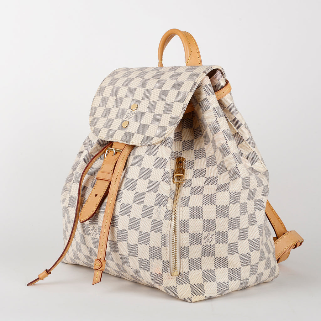 Sperone Backpack, Damier Azur Rose Ballerine