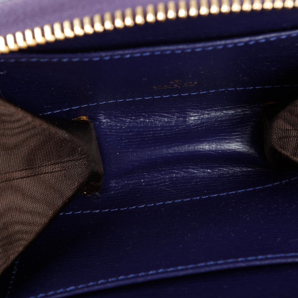 Mini Shangai Horsebit Coin Pouch, Navy/Red