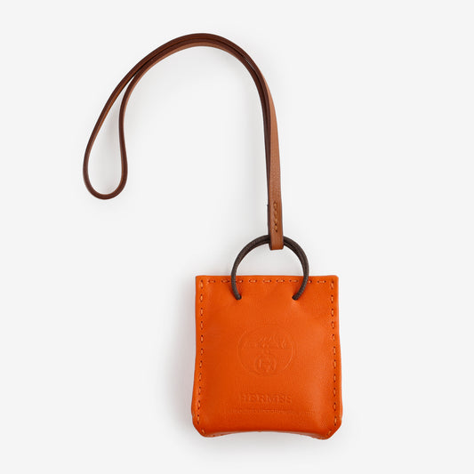 Feu Milo Shopping Tote Bag Charm, Orange