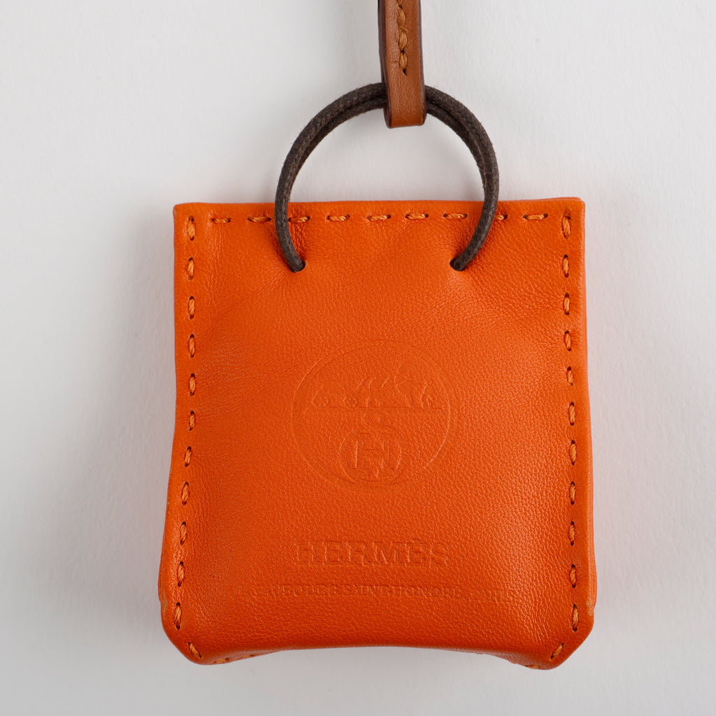 Feu Milo Shopping Tote Bag Charm, Orange