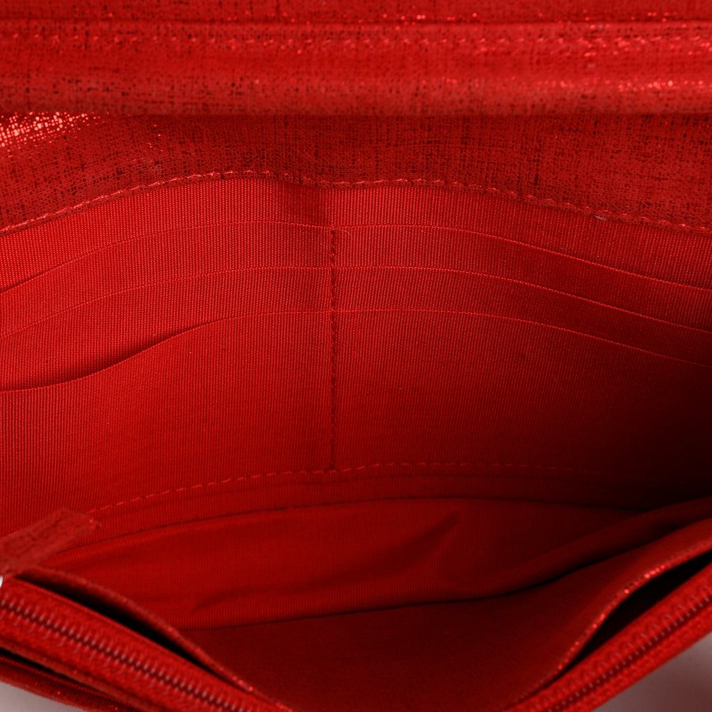 Wallet On Chain Tweed, Sparkle Red Silver Hardware