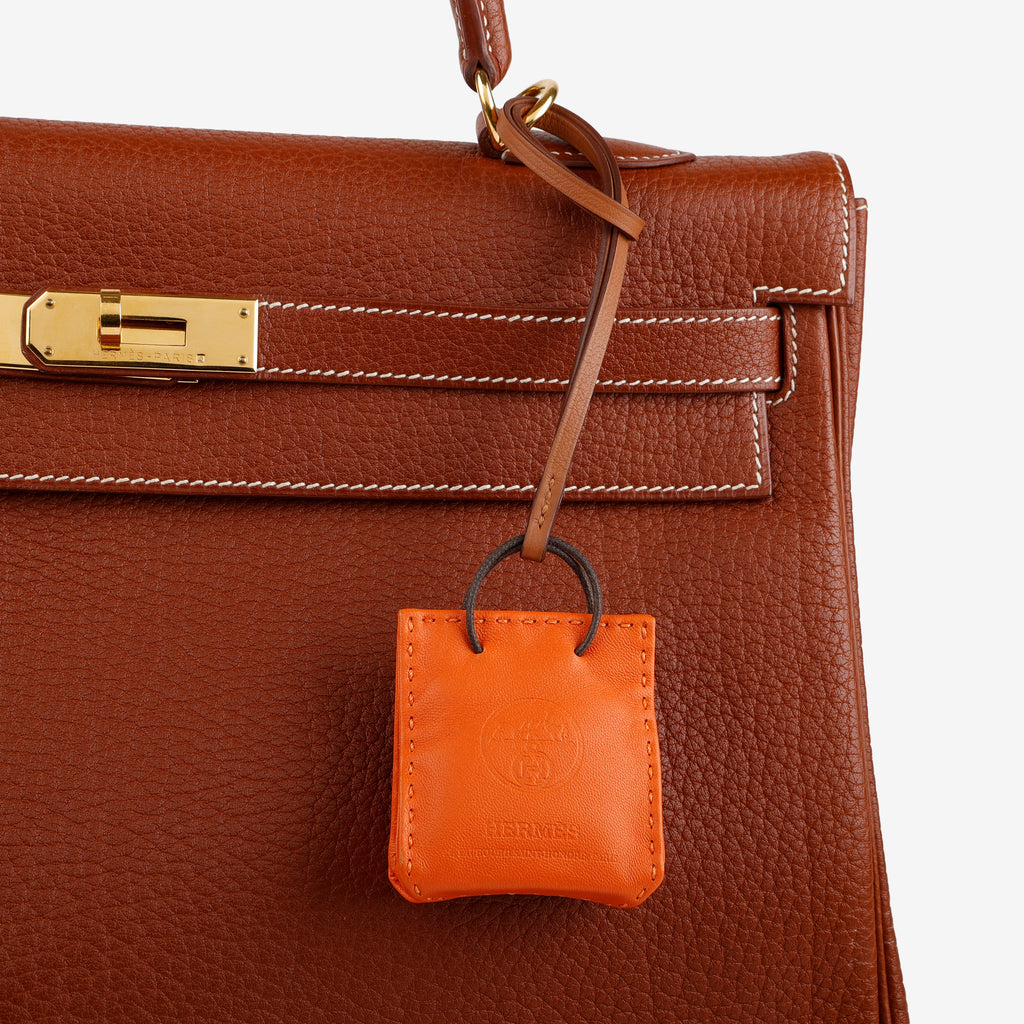 Feu Milo Shopping Tote Bag Charm, Orange