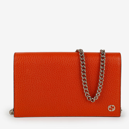 Blondie Wallet on Chain, Orange Calfskin