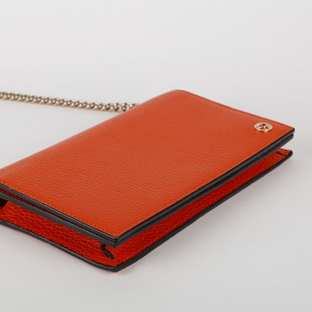 Blondie Wallet on Chain, Orange Calfskin