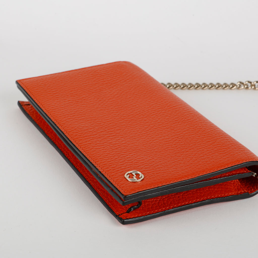 Blondie Wallet on Chain, Orange Calfskin