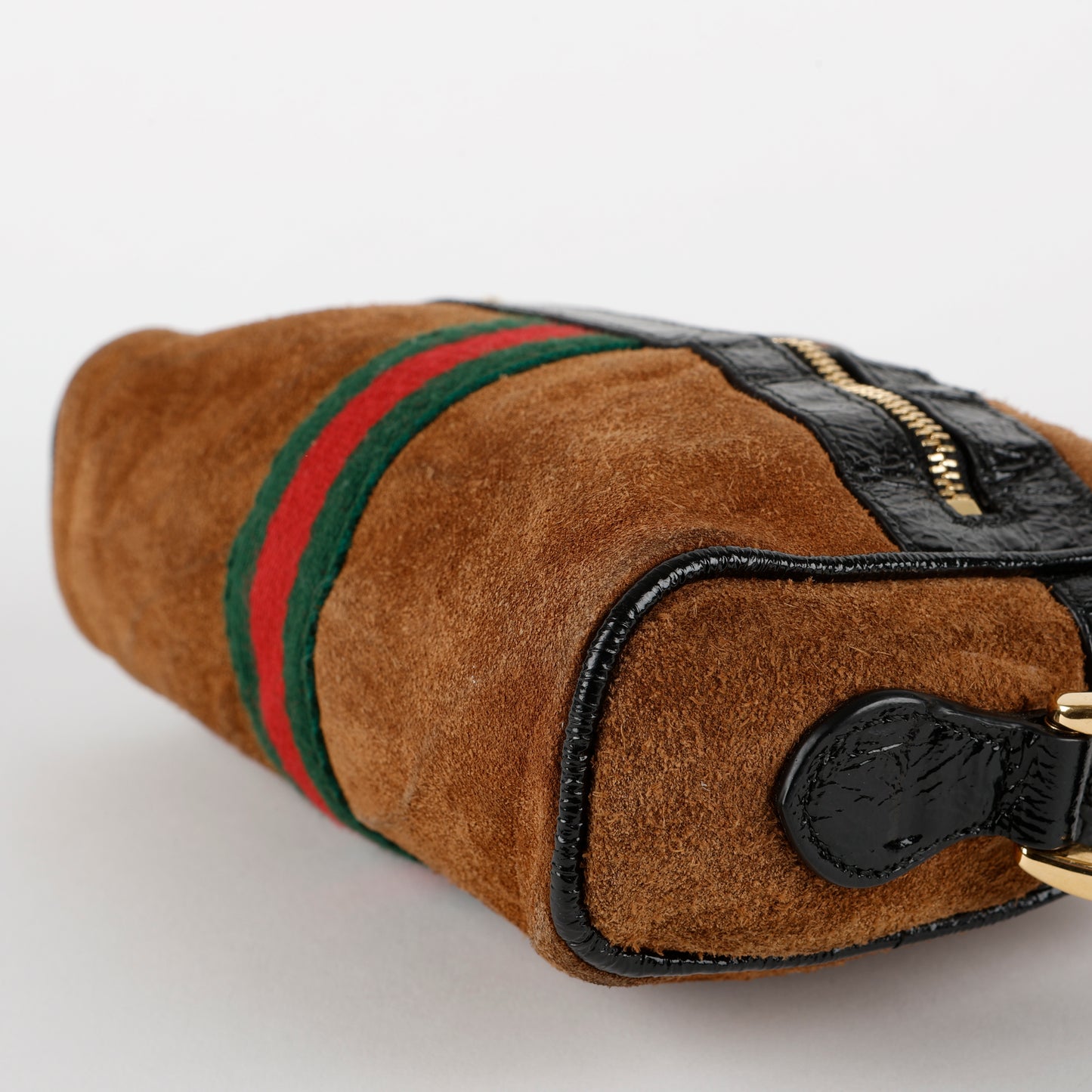 Mini Ophidia Camera Bag, Brown Suede