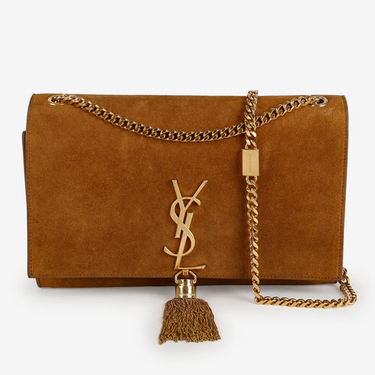 Small Kate Tassel Crossbody, Macaron Suede