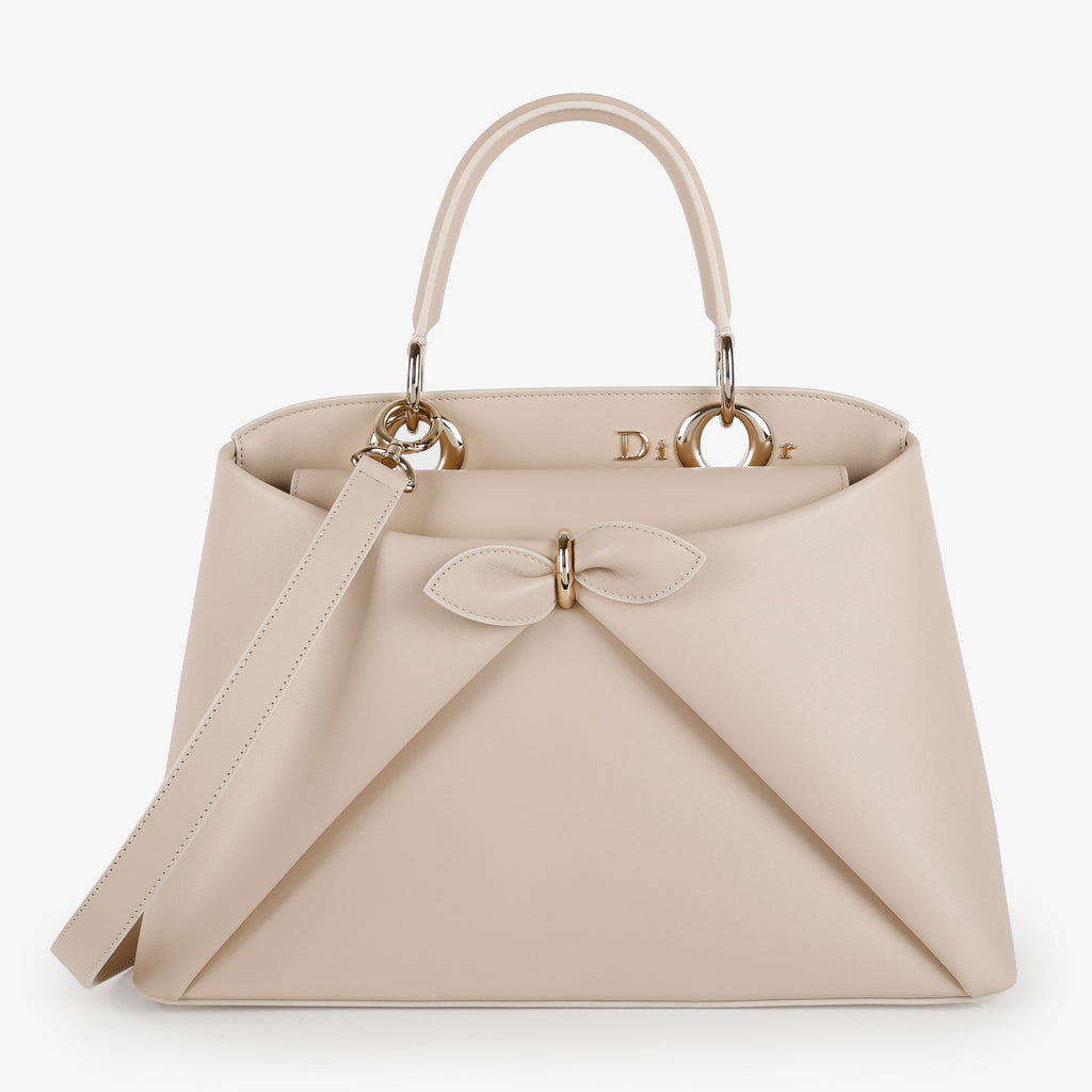 Medium Cigale Bow Tote, Trench Beige