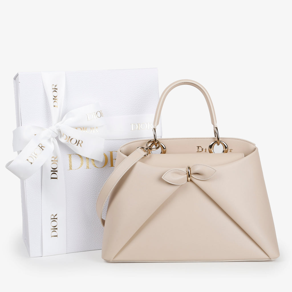 Medium Cigale Bow Tote, Trench Beige
