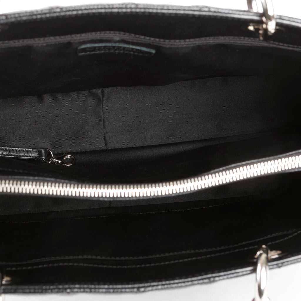 Grand Shopping Tote, Black Quilted Caviar