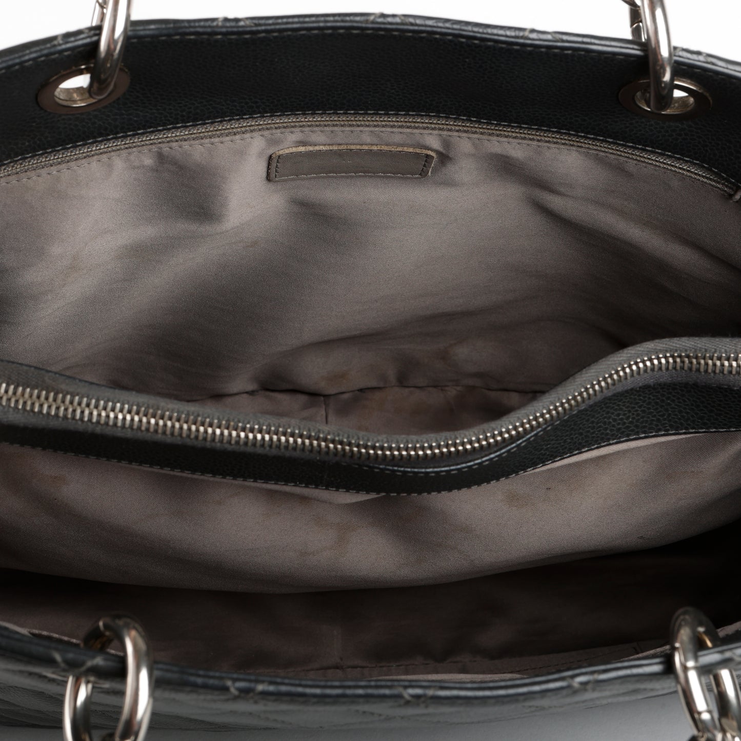 Large Grand Shopping Tote, Dark Grey Caviar SHW