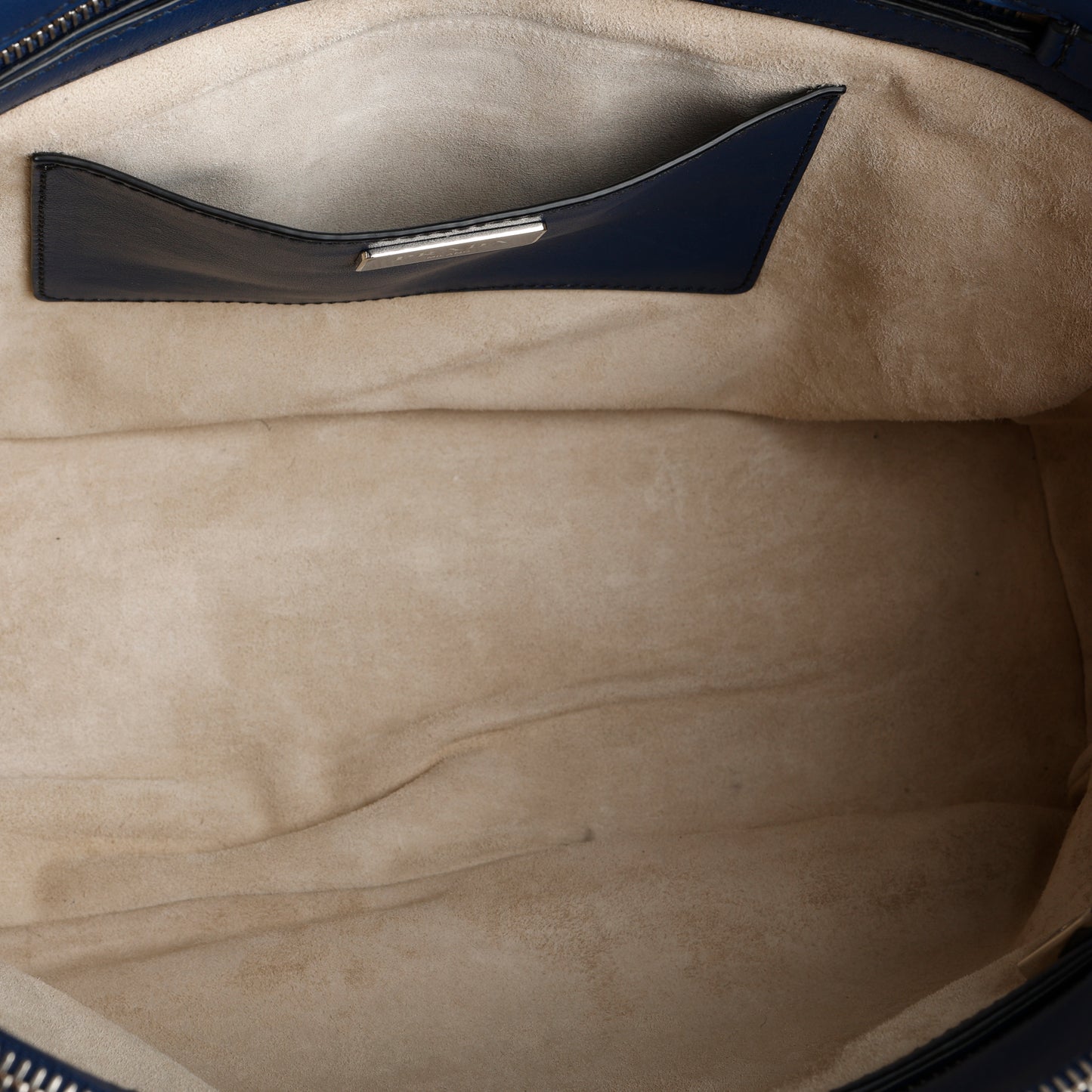 Medium Stitched City Galleria, Blue Calfskin