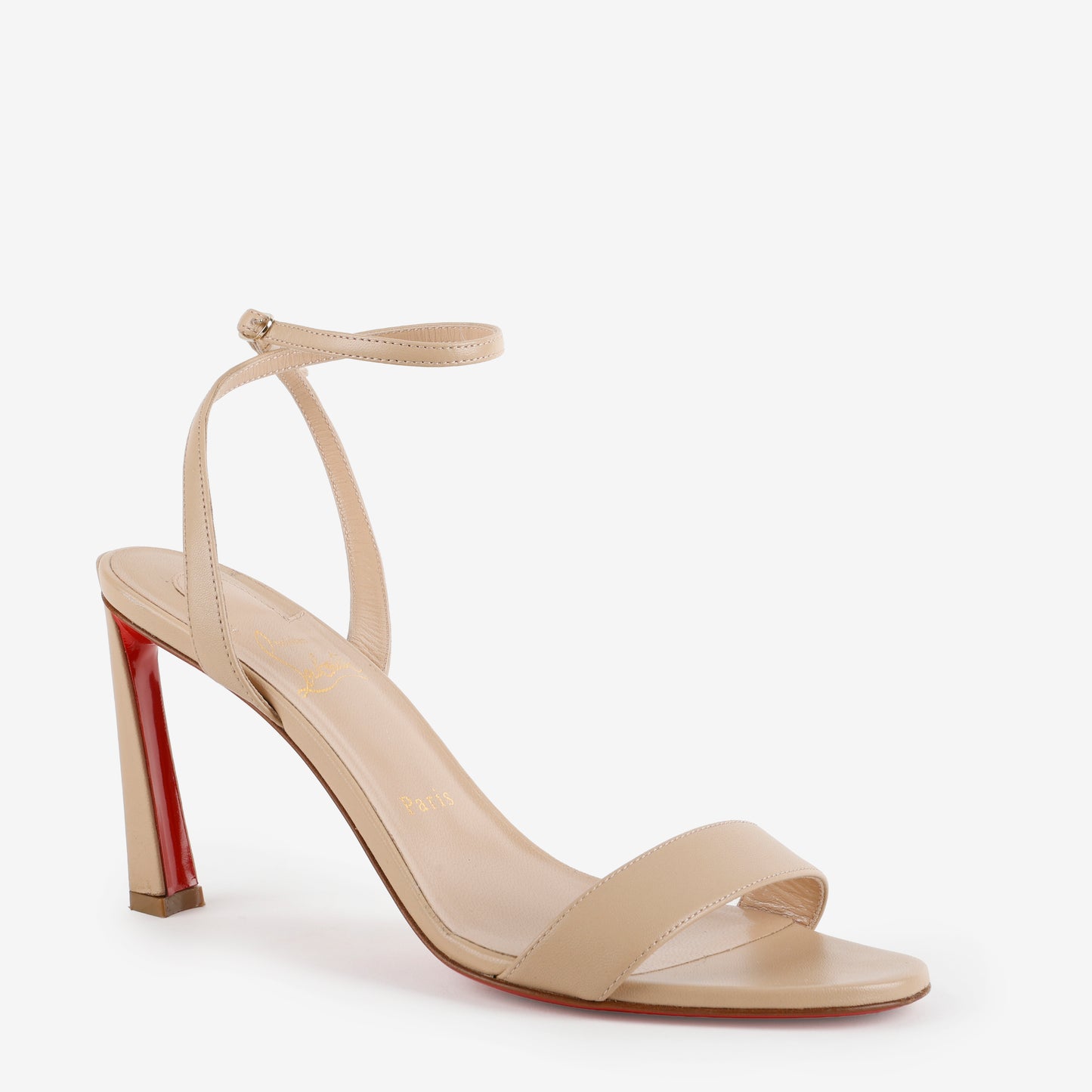 Nude Strap Sandal Heel Red Bottoms