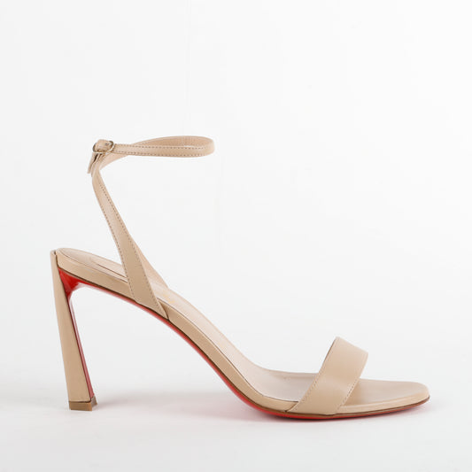 Nude Strap Sandal Heel Red Bottoms