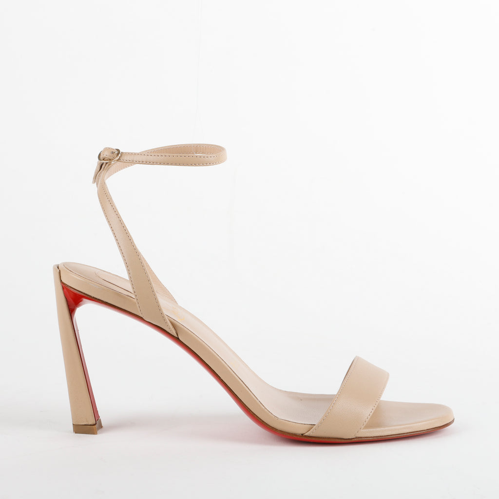 Nude Strap Sandal Heel Red Bottoms