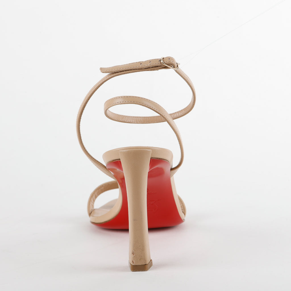 Nude Strap Sandal Heel Red Bottoms