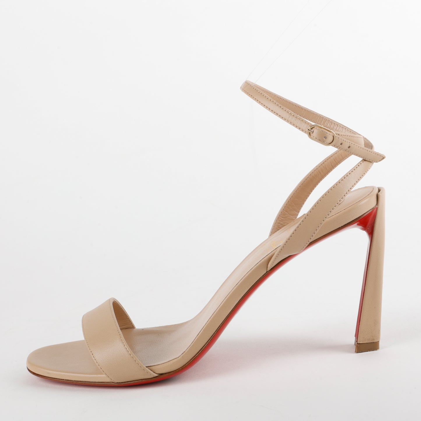 Nude Strap Sandal Heel Red Bottoms